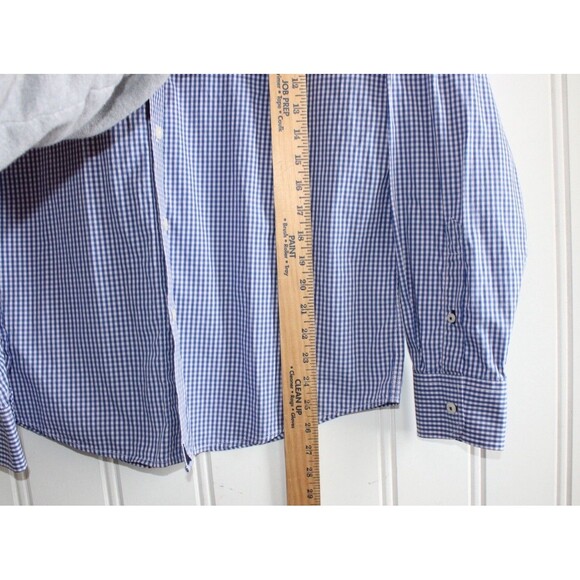 UNTUCKit Men’s Button Down Shirt Size Large Blue Gingham Check Casual Business - Picture 4 of 7